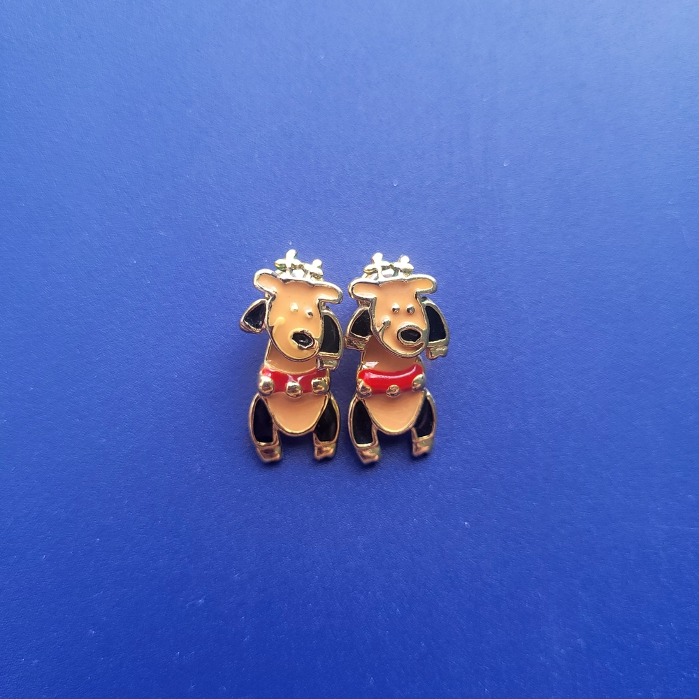 Vintage Signed Aim Reindeer Dangle Earrings
